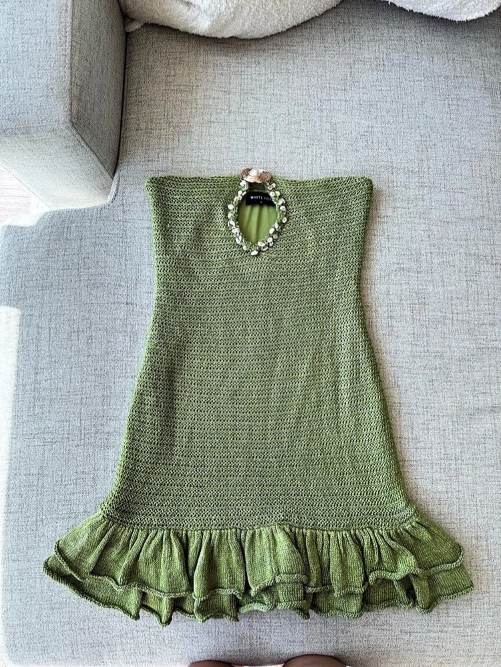 White Fox Green Mini Dress Like New